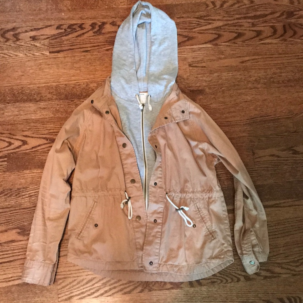 Forever 21 tan and grey layered jacket